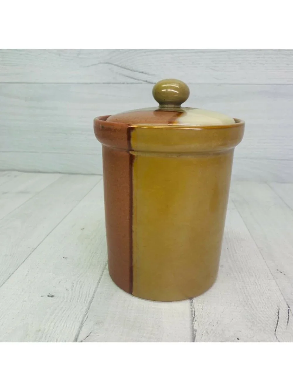 Sango GOLD DUST SIENNA 5039 Beige Tan Color Blocks Tea Coffee Lidded Canister